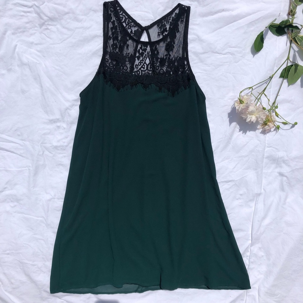 Lace top swing dress